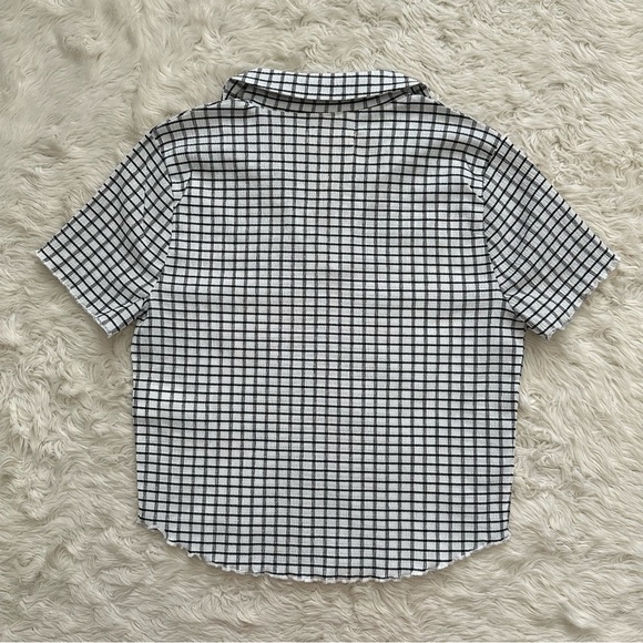 Madewell Top Crinkle Polo Crop Tee Textural Collared Lighthouse Sz S - Picture 4 of 12